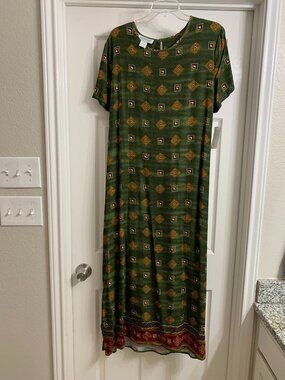 Impressions Brand Women's Long Green Dress, Size XL (NWT)